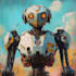 do cyberpunk, sci fi, robot, mecha character concept art
