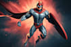 draw black and white comic superhero character line art