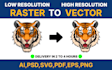 do vector tracing, redraw logo and convert to vector, raster to vector