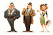 draw retro vintage illustration cartoon character