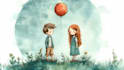 create watercolor children illustration
