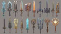 design unique sword, axe, medieval weapon, spear