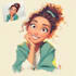 do cute disney cartoon portrait