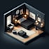create realistic 3d isometric interior room designs