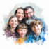 create a watercolor family portrait
