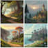 illustrate environments, landscapes, board game, concept art