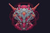 illustrate a elegant typography logo cyberpunk or mecha futuristic