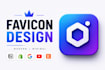 design modern favicon, website icon and app icon