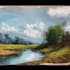 paint landscape in real oil painting on canvas