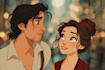 do cartoon disney couple portrait