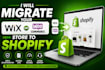 migrate and clone from wix squarespace woocomerce wordpress to shopify