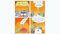 draw a 4 panel cartoon comic strip