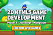 develop 2d HTML5 web game with phaser 3, multiplayer 2d game in javascript