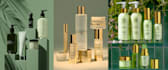create skin care label, cosmetic logo and packaging