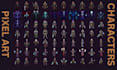2d pixel art character sprite sheet, 8 bit 16 bit animation, pixel art animation