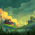 do stylized environment illustration background art