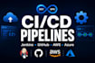 create cicd pipelines with jenkins,github,gitlab, cicd,AWS