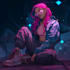 do illustration retrowave cyberpunk synthwave with my style