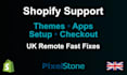 fix shopify theme bugs and layout issues