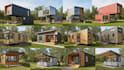 design modern container houses, tiny home, cabins, kiosks