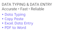 do accurate data tyoing data entry and copy paste work