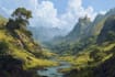 digitally paint fantasy landscape
