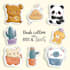 design cute kawaii stickers and doodles illustration