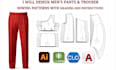 design men pants and trouser sewing patterns with grading and instructions