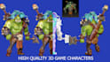 create a game ready 3d character with pbr textures