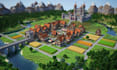 create custom minecraft map survival map, spawn lobby city as minecraft builder