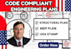 united states full permit set,pe stamp, review architectural permit drawing,mep