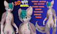model custom vrchat avatar, furry vtuber model, furry avatar