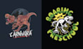design high quality t shirt dinosaur logo