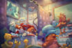 draw a digital cartoon illustration
