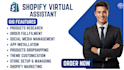 shopify virtual assistant product uploads order processing and SEO