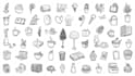 draw line art vector icons illustration doodles