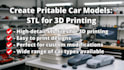 create 3d car vehicle model model 3d truck 3d armor vehicle stl for 3d printing