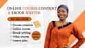 create online course content, ebook writer, video course creation, lesson plan