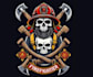 do custom t shirt skeleton firefighter logo design