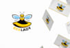 create a minimalist bee logo with brand kit