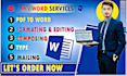 do ms word data entry, formatting, PDF to word manually