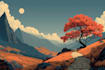 a natural landscape and background illustration