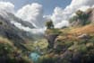 create detailed fantasy landscape artwork