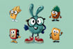 draw cartoon mascot and logo