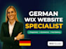 design a german wix website, wix studio redesign and wix landing page