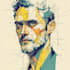 do expressive colorful abstract portrait