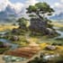 do a environment landscape board game concept art