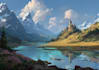 draw landscape illustration and background concept art, nft