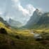 draw a epic landscape environment art for games