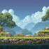 draw a 2d game landscape background art